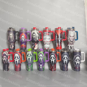 2024 yüksek kalite özel 40oz araba kupa cadılar bayramı korku filmi kolu saman yalıtımlı soğuk su kupası - Product Image 1