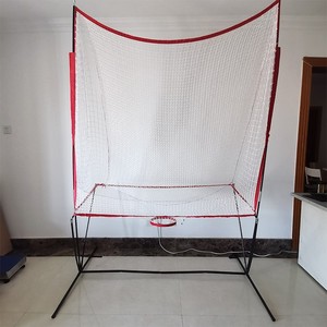 Red de bateo de béisbol con aro de baloncesto, equipo de entrenamiento de malla de 2x1.5m para práctica en interiores - Product Image 1