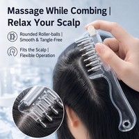 Sisir Gigi Lebar Baru 2 in 1 Aplikator Minyak Esensial Sisir Pijat Pengaplikator Serum Cair Sisir Pijat Rambut