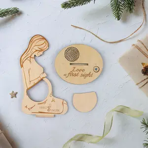 可放孕妇超声声像图语音木制相框个性化创意礼品