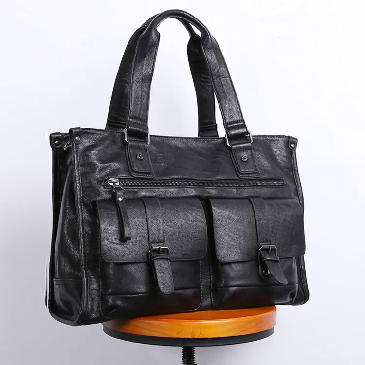 leather briefcase Blu Flut custom design mens leather bags business handbag for man