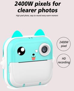 Cámara Instantánea para Niños <span class=keywords><strong>de</strong></span> 2.4 Pulgadas, Impresión Térmica sin Tinta, 1080P, con 16 Rollos <span class=keywords><strong>de</strong></span> Papel, Tarjeta SD <span class=keywords><strong>de</strong></span> 32GB, Impresora Recargable, Juguete para Niños Q5 - Product Image 6