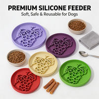 Bols et distributeurs d'aliments pour animaux de compagnie avec logo personnalisé, motif raisin, en silicone de qualité alimentaire anti-étouffement pour chats et chiens, neufs, OEM d'usine