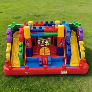 Château gonflable avec double toboggan, structure de jeu combinée pour enfants, château gonflable de qualité commerciale - Product Image 1
