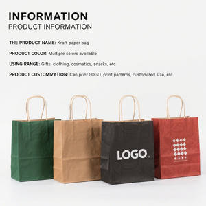 Bolsas de Papel Kraft Marrón Desechables Impresas con Logo Personalizado para Comida para Llevar, Empaque de Regalo y Compras con Su Propio Logo - Product Image 2