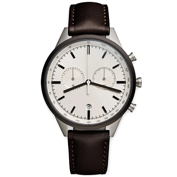 Großhandel 2024 bester Preis Quarzwerk Ledertasche individuelles Logo Chronograph-Uhr
