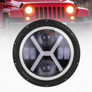 Faros LED Redondos en Forma de X de 7 Pulgadas, 65W, 12V, Doble Color, Ojos de Ángel, para Wrangler, DOT H4, 6500 Lúmenes, 2 Años de Garantía - Product Image 5