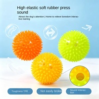 Ballon de dentition couineur pour chien en TPR, à picots, en caoutchouc souple, jouet interactif sonore multicolore pour chiot, pour la mastication et le jeu en intérieur