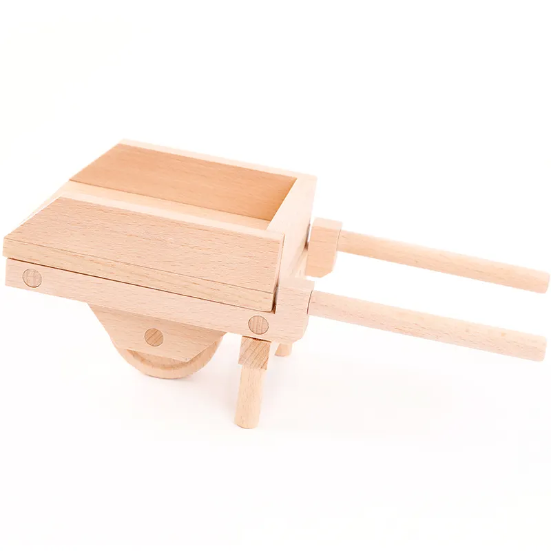 Nuovo design carriola in legno modle educativi blocchi montessori giocattoli educativi