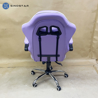 Chaise de bureau moderne à dossier haut en cuir PU, design convertible, hauteur réglable, pivotant à 360 degrés, fonction inclinable pour les joueurs sur PC