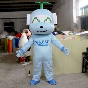Costume de mascotte sur le thème des plantes bleues personnalisable avec logo de marque, costume de marche unisexe de haute qualité pour adultes pour la promotion de la marque, les fêtes - Product Image 1