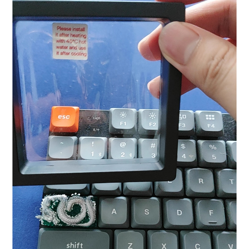 Silver Resin Keycap Handcrafted Resin Keycap With Jade Green