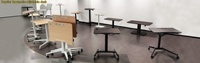 Table de bureau pneumatique à 2 étages, 2 pieds réglables, design moderne Table élévatrice à ressort à gaz, réglable en hauteur Bureaux de bureau assis-debout
