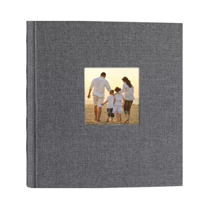 पोट्रिपर लिनन हार्डकवर फोटो एल्बम बड़ी क्षमता 4x6 600 फोटो-ग्रे 600 जेब नोटबुक - Product Image 1