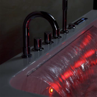 Baignoire à remous autoportante en acrylique avec drain, utilisation hôtelière, 22 jets, 60 gallons+, éclairage pour 1 à 2 personnes