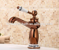 Robinet de lavabo traditionnel européen antique en laiton à poignée unique, montage sur pont, bec rotatif, technologie Sense - Marque BOYI
