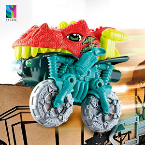 SY TOYS Neues Design Kinder-Dinosaurier Plastik-Schienenauto-Spielzeug Batteriebetrieben DIY Malen und Zeichnen Bausteine Schienenfahrzeug-Set Eisenbahn-Spielzeug - Product Image 4