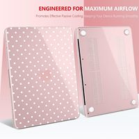 Vente en gros d'étuis rigides en plastique transparent à pois personnalisés pour Macbook Neo 13 pouces Air 13.6 15 Pro 14 Pro 16 pouces M5 M4 M3 M2 M1