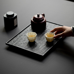 Guanlan Retro Ash Wood <b>Tea</b> Tray Flat Solid Wood Dry Brewing Tray For Kung Fu <b>Tea</b> <b>Set</b> Storage Home Use - Product Image 1