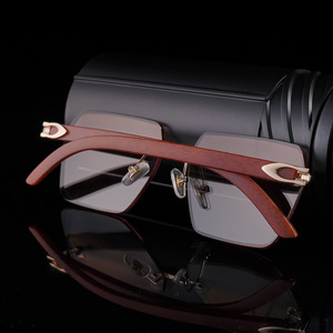 고품질 TR90 프레임 블루라이트 차단 컷 엣지 안경 UV400 변색 무테 사각 선글라스 남녀공용 - Product Image 2