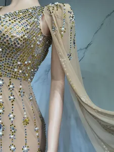Mono de cola de pez Sexy americano europeo, vestido de pasarela para adultos con glúteos envueltos con diamantes de imitación para fiesta de Nochevieja - Product Image 6