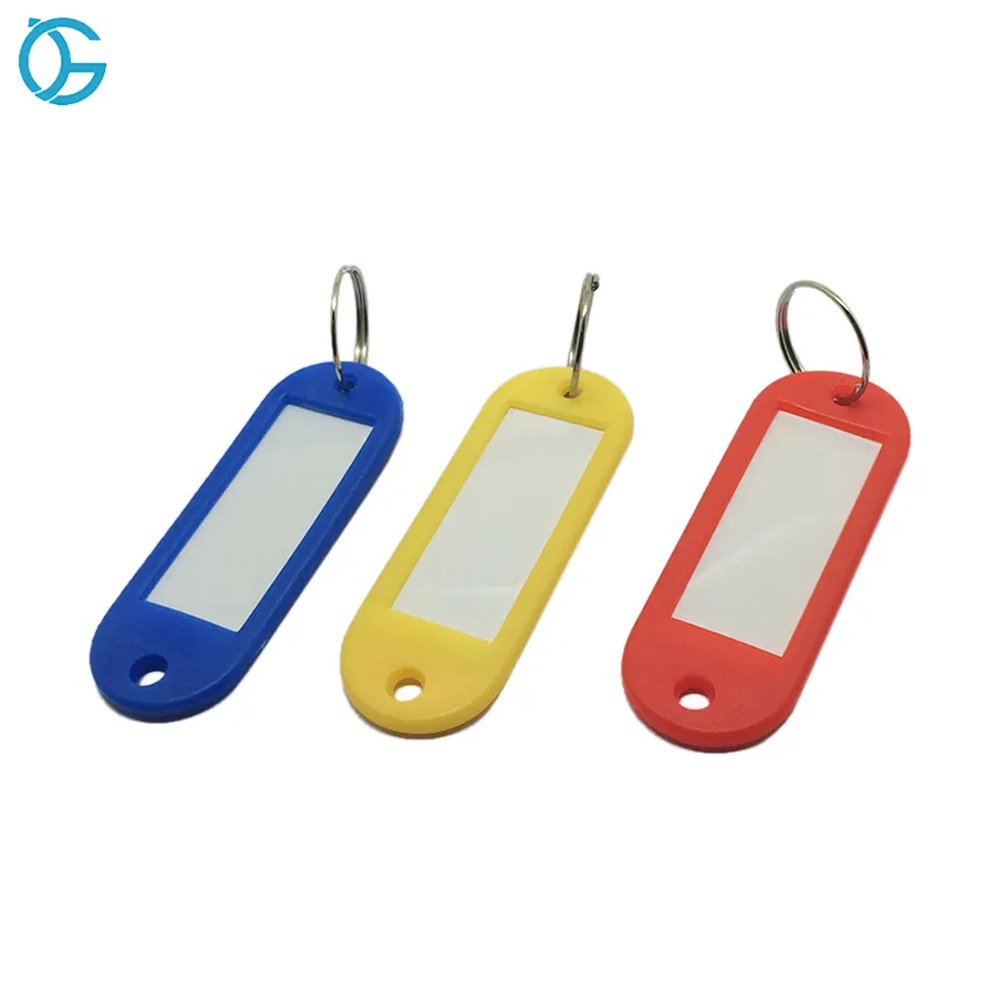 Wholesale Plastic Keychain Key Tags Label Name Tags With Split Ring For Luggage