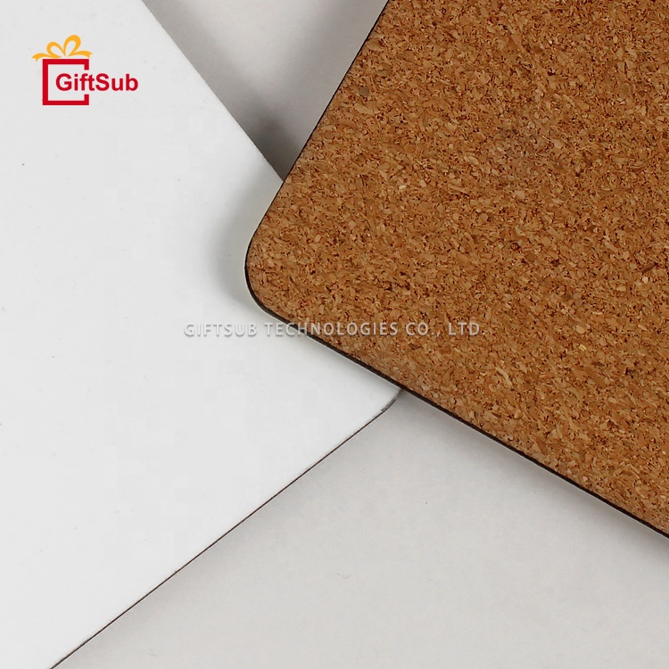 Custom Print 90x90x4mm Sublimation Wooden MDF Cup Mat Holder with Cork Back - Giftsub GM-002-D