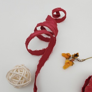 Cinta elástica de nailon personalizada con borde de picot de color rojo HH4K EKS3368-13.5 para cinturones de lencería sexy - Product Image 1
