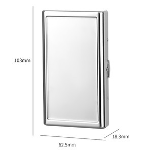 Étui <span class=keywords><strong>en</strong></span> métal réutilisable Durable de haute qualité accessoire pour fumer Portable étui à cigarettes <span class=keywords><strong>en</strong></span> <span class=keywords><strong>cuir</strong></span> métallique - Product Image 3