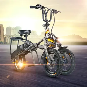 長距離48v15.6ah500ワット折りたたみ式eバイク自転車電動スクーター3輪