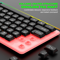 LIMEIDE GTX350 Wired Gaming Keyboard Mouse Set Spherical Keycaps Rainbow Backlit 104 Keys for PC Laptop Office