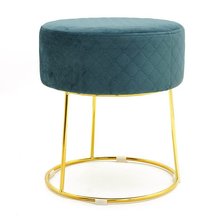 Storage Ottoman Seat Stool Velvet Round Pouf Foot Stool Ottoman Chair Step