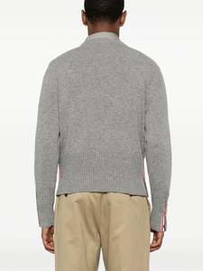 Suéter informal con logotipo personalizado, suéter de punto con patrón Jacquard, suéter de manga larga con cuello redondo para hombre - Product Image 3