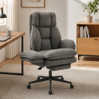 Chaise de bureau de haute qualité avec dossier croisé, coussin épais, accoudoirs réversibles, grande taille, avec repose-pieds