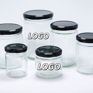 Clear Wide Mouth Eco-friendly Recyclable Glass Canning <b>Jars</b> for Honey Jam <b>Pickle</b> Sauce Sugar Chocolate 250ml 500ml 8oz 16oz - Product Image 1