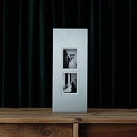 Cadre rectangulaire long en acier inoxydable argenté Ludaye, cadre décoratif en verre multi-images, impression Giclée personnalisée, durable, respectueux de l'environnement