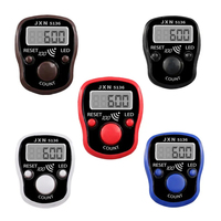 Compteur de pointage des doigts LED Compteurs électroniques numériques Tasbeeh Clicker à main avec anneau Affichage des chiffres réinitialisables