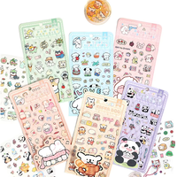 6 feuilles par paquet, autocollants mignons pour carnet d'enfants, autocollants coréens de dessins animés, autocollants en film découpé pour carnet