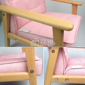 Canapé de salon moderne 2 places en tissu de lin rose Moetry <span class=keywords><strong>Fauteuil</strong></span> rembourré souple à cadre en bois de hêtre pour l'école, l'hôtel et la maternelle - Product Image 6
