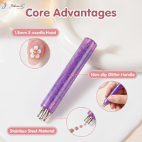 Nuova Penna Multifunzionale per Nail Art in Acrilico con Punta in Metallo da 1,8mm per Disegni Floreali a Singolo Tratto