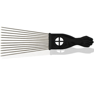 Peine para masaje del cuero cabelludo Playboy, forma de puño de acero inoxidable para el cuidado del cabello en salones y alivio del cuero cabelludo - Product Image 4