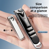 Coupe-ongles en acier au carbone imprimé, grande taille, durable, pour manucure et élimination des cuticules, idéal pour les ongles épais et les personnes âgées, emballage polybag