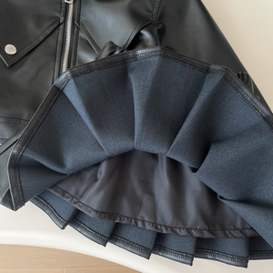 Ensembles de Tenues 2025 : Veste en Cuir à Manches Longues et <span class=keywords><strong>Jupe</strong></span> Courte pour Filles de 6 à 14 <span class=keywords><strong>Ans</strong></span>, Ensemble de 2 Pièces - Product Image 4