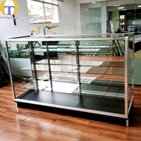 Vitrine d'exposition pour magasin de détail, sur mesure B2B, HongTai, robuste, facile à nettoyer, écologique, en verre trempé, avec éclairage LED