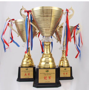 Trofeo Metálico para Campeonatos Deportivos, Baloncesto, Fútbol, Corona, Cubierta Superior de Dos Orejas - Product Image 2