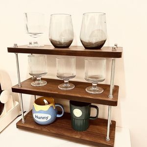 Wooden Adjustable Shelving <b>Unit</b> 3 Tier Standing Home <b>Storage</b> Organizer <b>For</b> Coffee <b>Kitchen</b> Bedroom Living Room - Product Image 4