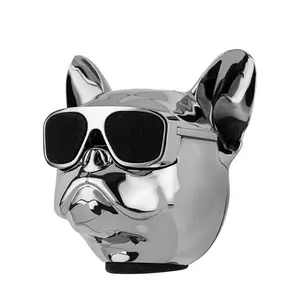 Laimoda Hond Hoofd Stereo Extra Zware Bass Outdoor Mini Stalen Pistool Leuke Draadloze Draagbare Wet Bulldog Speaker