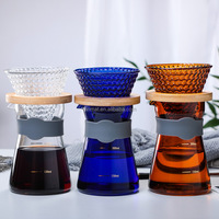 Ensemble de cafetière à filtre en verre transparent moderne, pour préparation manuelle du café, avec carafe en silicone