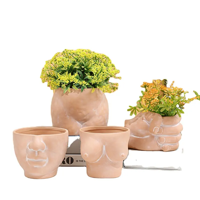 Clay Female Form Body Flower pot Ceramic Vases for Modern Boho Home Decor Human Butt Vase Woman Body Indoor Planter Plant Pot