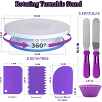 Kit de décoration de gâteau 492 pièces avec 4 moules à charnière outils de décoration de plateau tournant pour les débutants